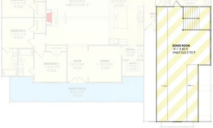 Floor plan sheet 2 of 2 for the Dewberry, a 3,735 square foot custom home