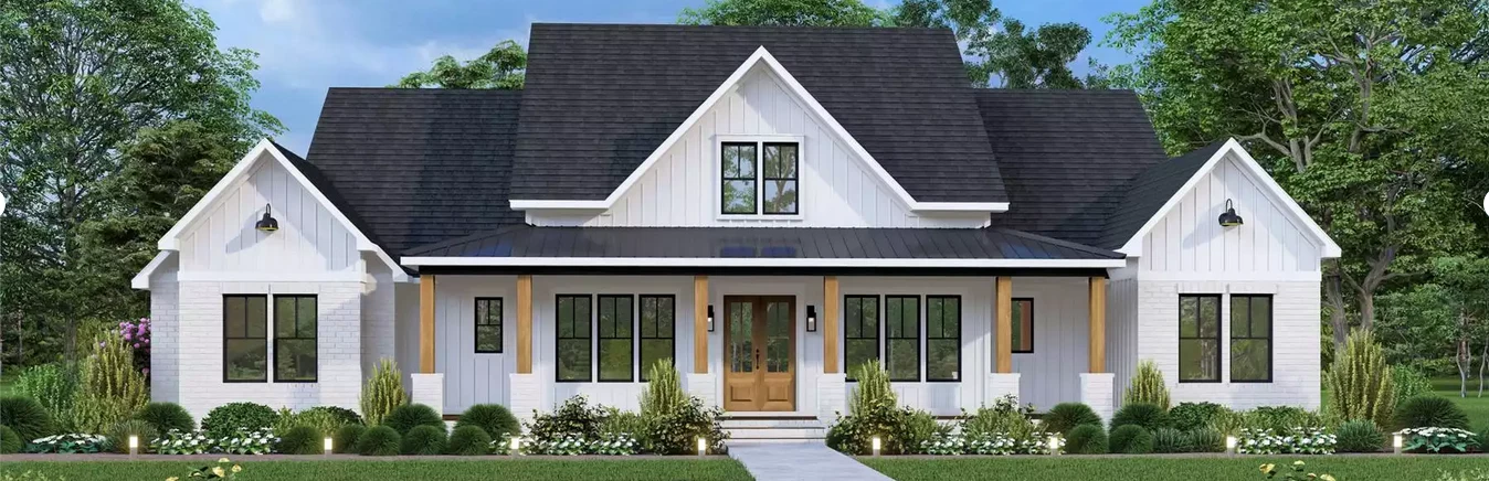 Front elevation of the Esperanza, a 3,524 square foot custom home