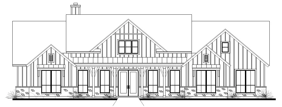 Front elevation of the Gayfeather, a 3,231 square foot custom home
