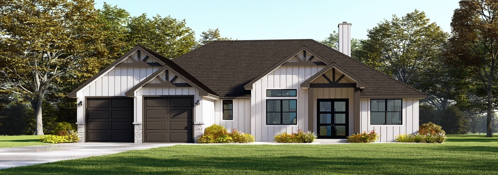 Front elevation of the Huisache, a 2,158 square foot custom home
