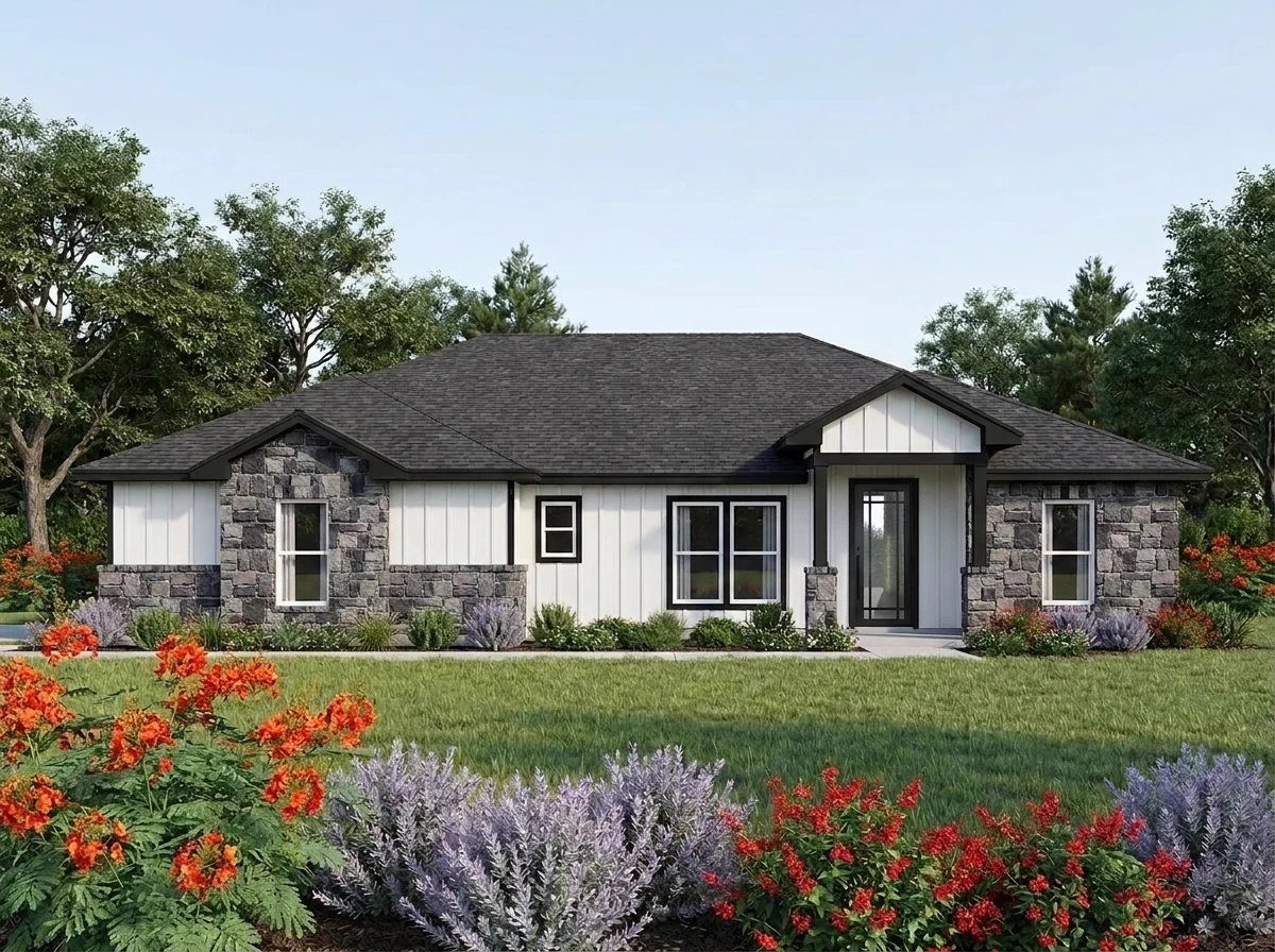 The Indiangrass front elevation, center gable option