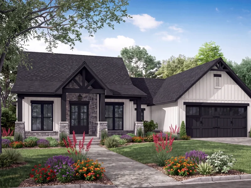 Front elevation of the Krameria, a 1,698 square foot custom home