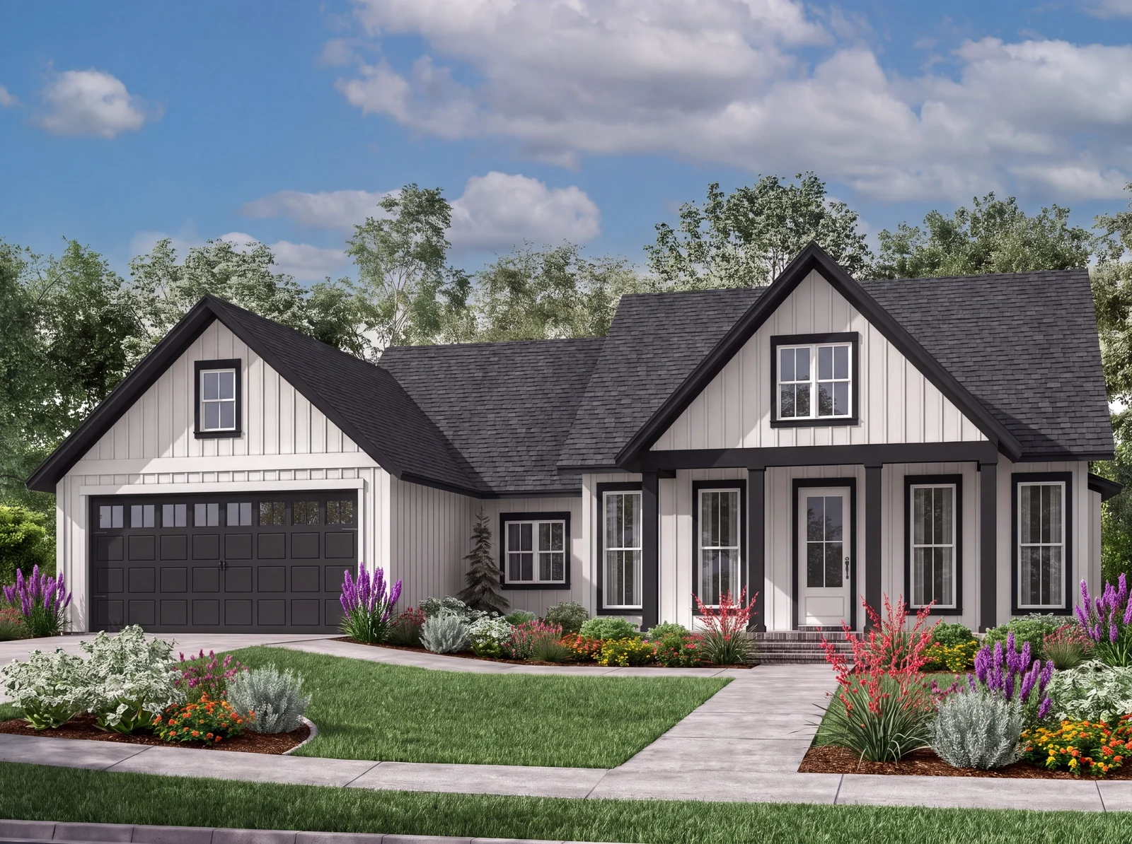 Front elevation of the Lindheimer, a 1,706 square foot custom home